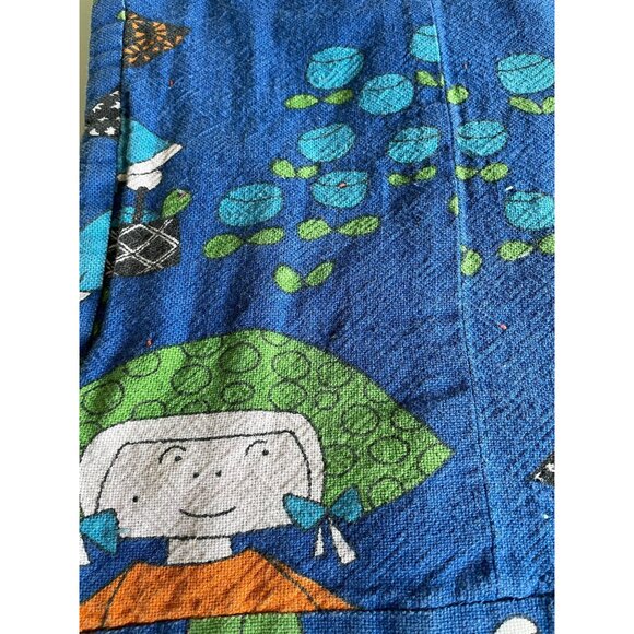 Vintage 70s handmade quilt, groovy retro print, reversible, hand sewn - Picture 8 of 10